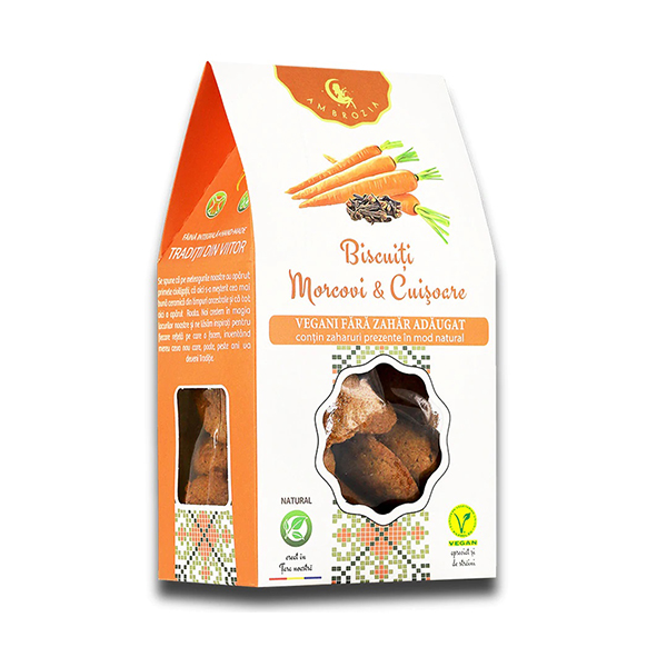 Biscuiti vegani cu morcovi si cuisoare (fara zahar) Ambrozia - 150 g imagine produs 2021 Ambrozia